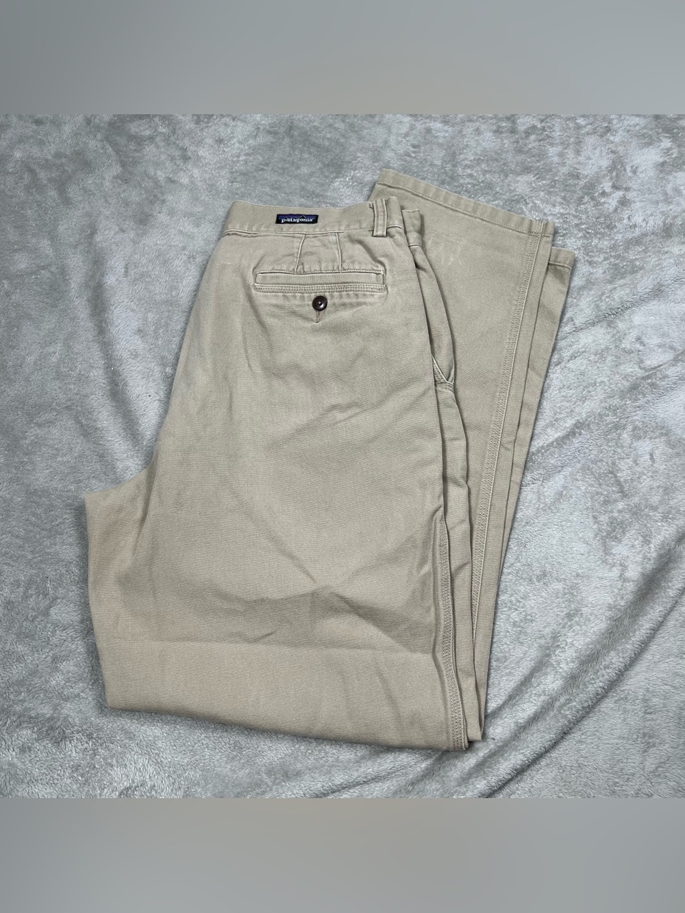Patagonia Duck Canvas Pants Mens 32x33 Beige Chino Khaki Organic Cotton 55514